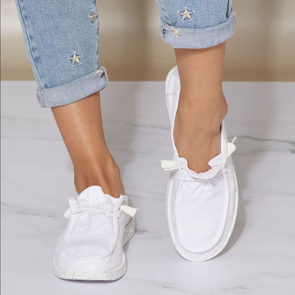 White Lace Up Comfy Shoes - Picture 4 of 6